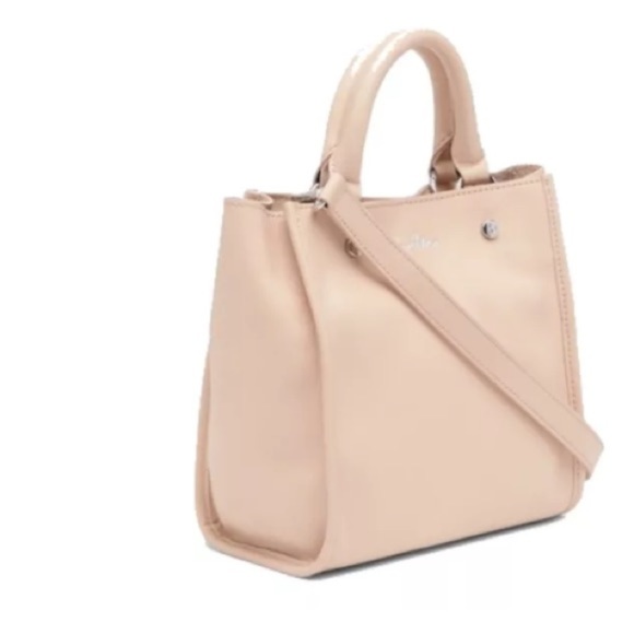 $178 Sam Edelman Small Leather Tote Pink Dual Staps or Shoulder or Cross Body - Picture 5 of 11